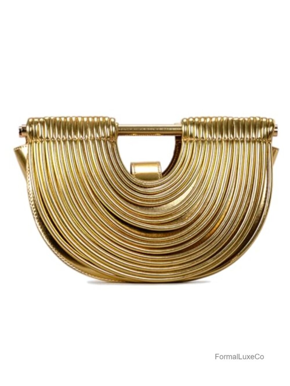 Woven Half Round Clutch Evening Bag Faux Leather Magnetic Closure Handheld Purse